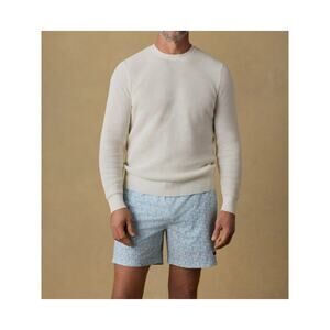 Faherty Brand Sunwashed Sweater Men Size Medium White Shell Waffle-Knit Crewneck